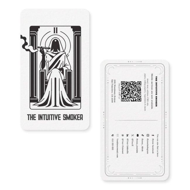 Tarot High Priestess Weed Smoking Social Media QR