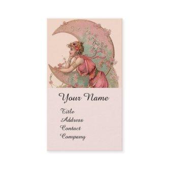 TAROTS / LADY OF THE MOON WITH FLOWERS IN PINK