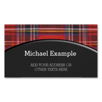 Tartan plaids pattern royal red fabric  magnet