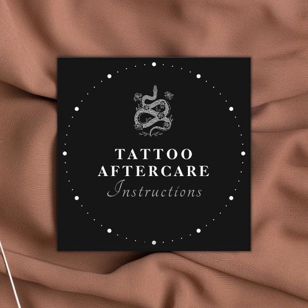 Tattoo Aftercare Instructions Black & White Text S Square