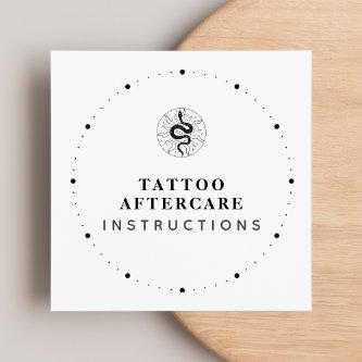 Tattoo Aftercare Instructions Black & White Text Square