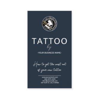 Tattoo Aftercare Instructions Card with Logo