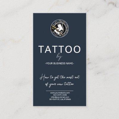 Tattoo Aftercare Instructions Card with Logo
