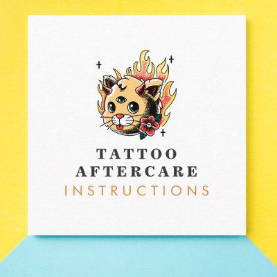 Tattoo Aftercare Instructions Creative Artsy Cat Square