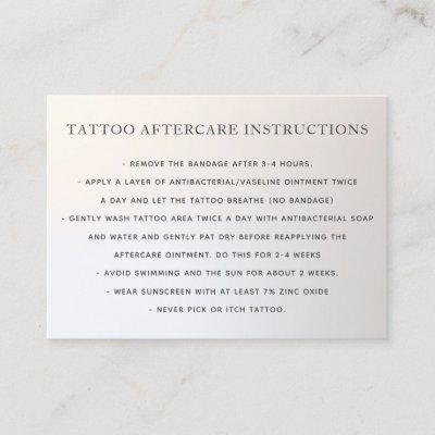 Tattoo Aftercare Instructions Silver Gradient