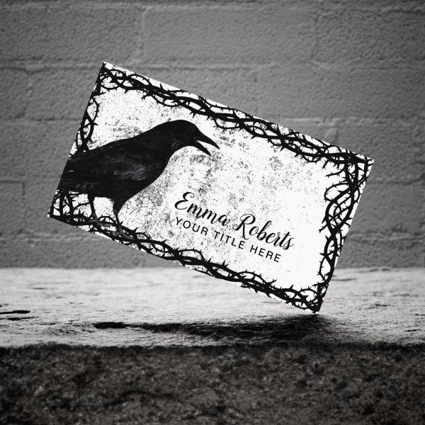 Tattoo Art Gothic Crow Black Thorn Vine Framed