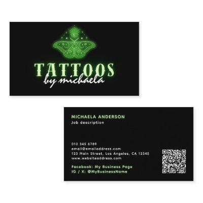 Tattoo Artist Neon Mystical Celestial Moth