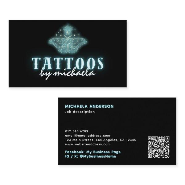 Tattoo Artist Neon Mystical Celestial Moth