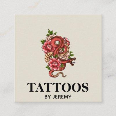 Tattoo Artist Pastel & Red Dragon Add Social Media Square