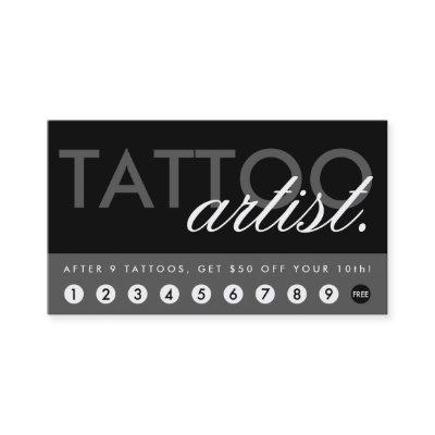 tattoo artist rewards program loyalty card