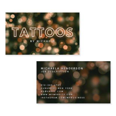 Tattoo Artist/Shop Modern Gold Neon & Lights