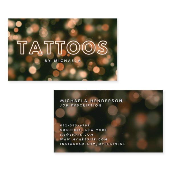 Tattoo Artist/Shop Modern Gold Neon & Lights