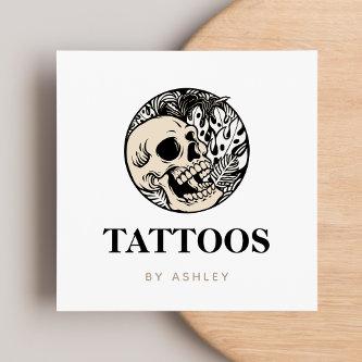 Tattoo Artist Social Media Skull & Plants Modern  Square
