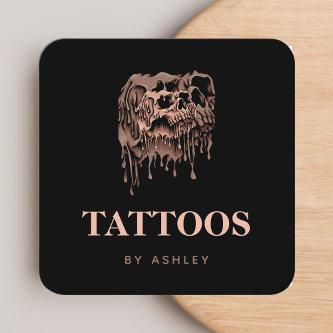 Tattoo Artist Studio Cool Melting Skull Gothic Square