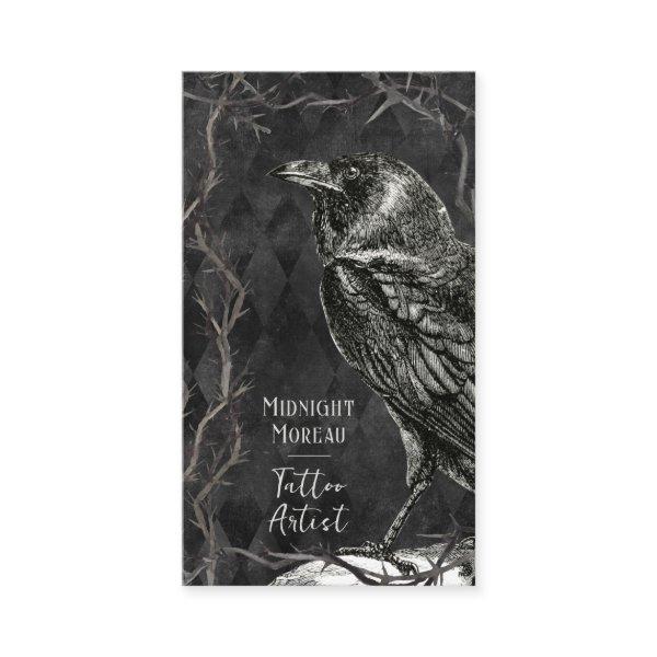 Tattoo Artist Vintage Crow QR Code Business