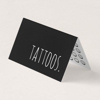tattoo folded loyalty punch card