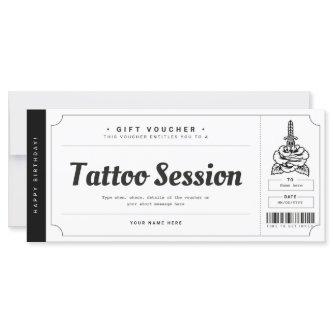 Tattoo Gift Card Ticket Voucher Certificate