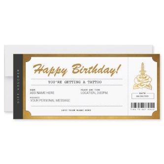 Tattoo Gold Gift Ticket Voucher Certificate
