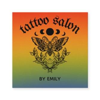 Tattoo Salon Butterfly Moth Colorful Ombre Square