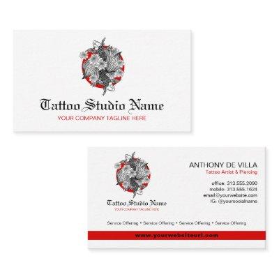 Tattoo Studio, Tattoo Artist - Koi Fish Logo Art