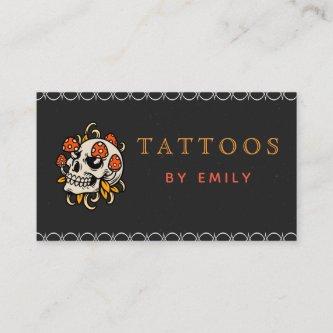 Tattoos By Your Name Funny Skull Mushrooms Gothic