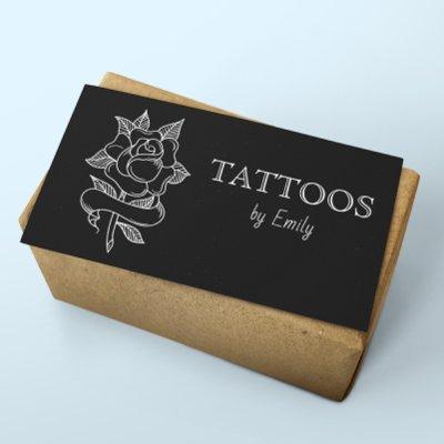 Tattoos By Your Name Simple Black & White Elegant