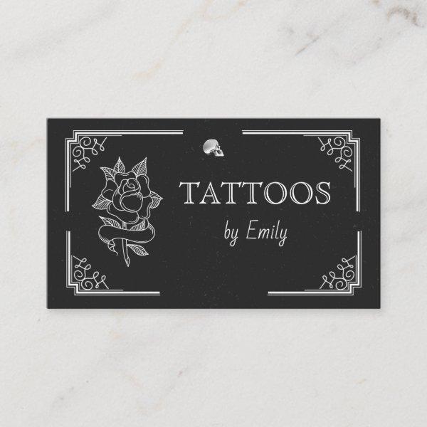 Tattoos By Your Name Simple Black & White Modern
