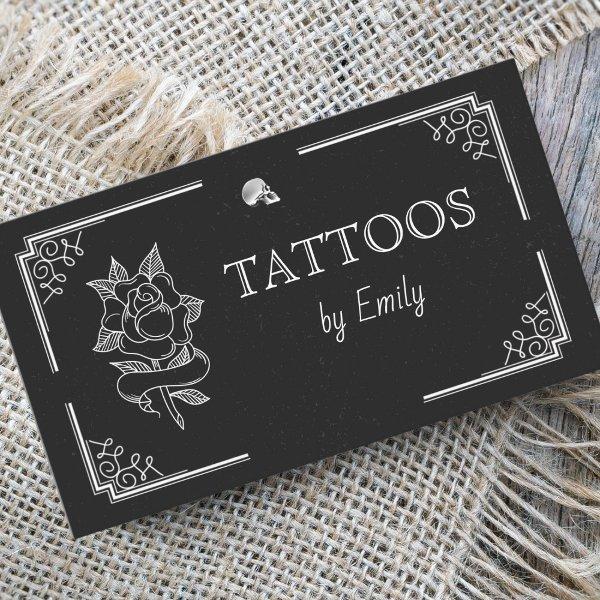 Tattoos By Your Name Simple Black & White Modern