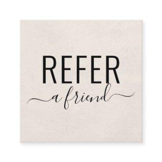 Taupe Cream Salon Refer A Friend Referral Card