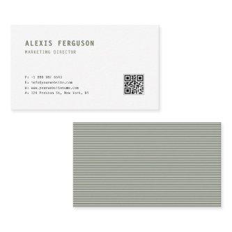 Taupe Green Simple Typography QR Code Minimalist