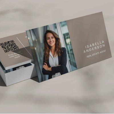 Taupe Modern Real State Professional Photo QR code