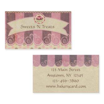 Taupe Pink Cupcake Bakery