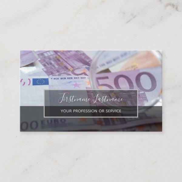 Tax accountant and financial experts euro money