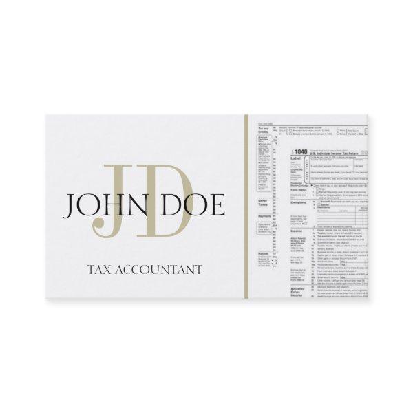 Tax Accountant Monogram 1040 White/Tan