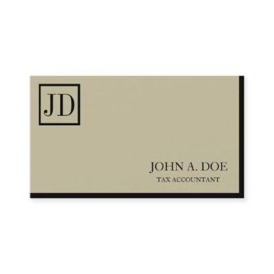 Tax Accountant Square Monogram Tan Black
