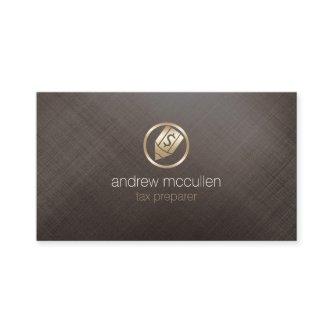 Tax Preparer Pen Dollar Icon Gold Brushed Metal