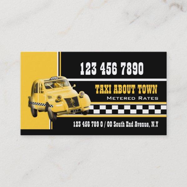 Taxi cab black white yellow