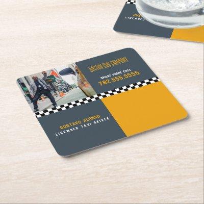 Taxi Driver | Cab Company Square Paper Coaster