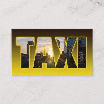 Taxi driver cabdriver yellow taxi city skyline
