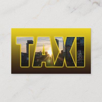 Taxi driver cabdriver yellow taxi city skyline
