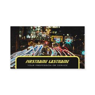 Taxi driver cabdriver yellow taxi neon city lights