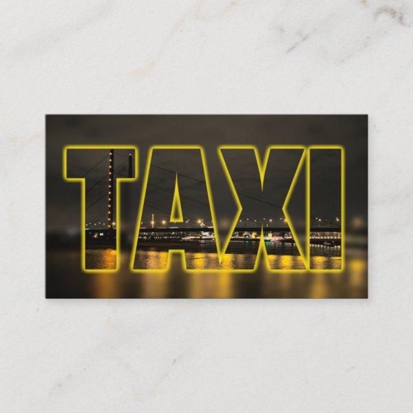 Taxi driver cabdriver yellow taxi neon city lights