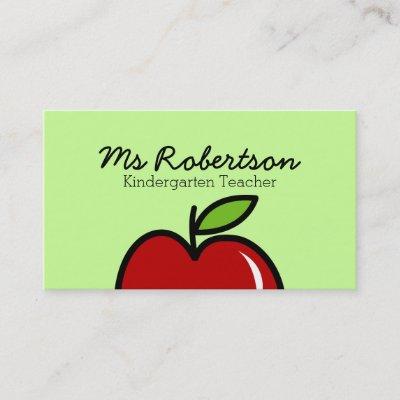 Teacher  template with red apple