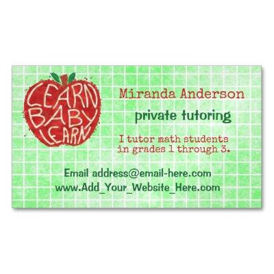 Teacher Private Tutor Learn Baby Apple and Grid  Magnet