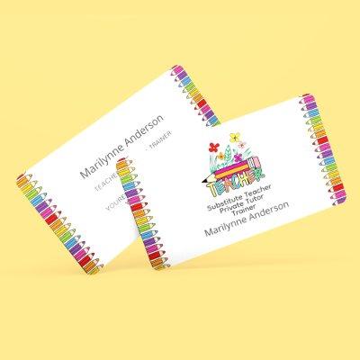 Teacher Tutor Trainer Rainbow Pencils