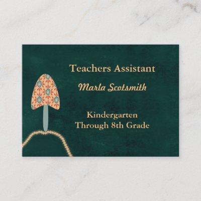 Teachers Assistant Dark Green with Orange