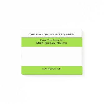 Teachers class notes Green | Personalize