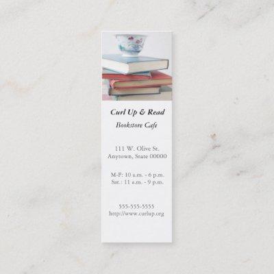 Teacup on book stack bookmark mini
