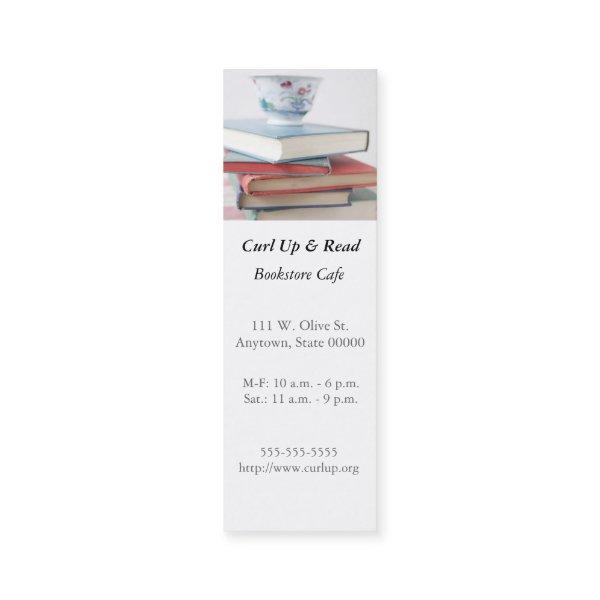 Teacup on book stack bookmark mini