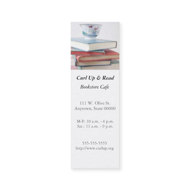Teacup on book stack bookmark mini